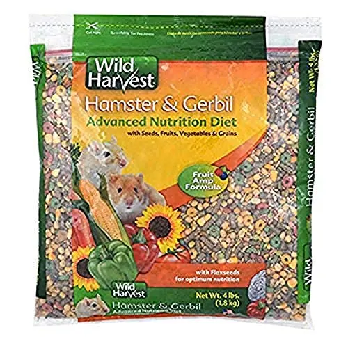 Wild Harvest Advanced Nutrition Diet for hamsters and gerbils in a large bag.
