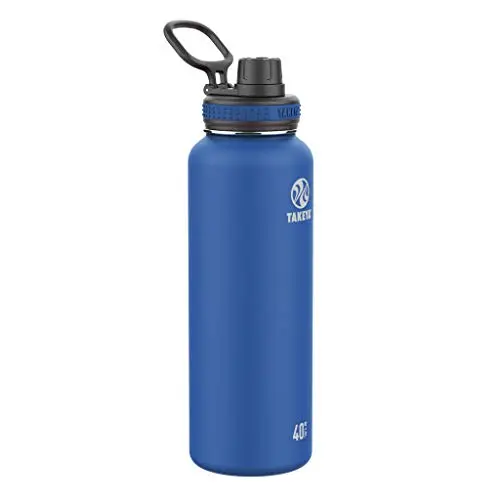 Takeya Originals 40 oz vacuum insulated stainless steel water bottle with spout lid in Navy color