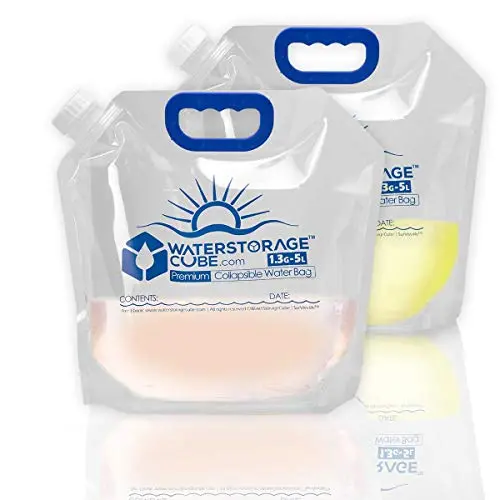 Clear collapsible water storage bag