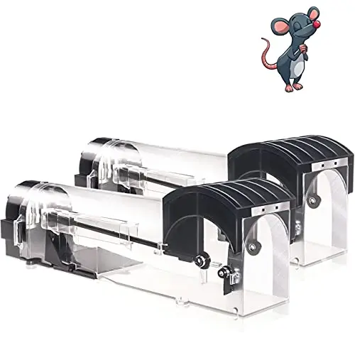 IIWEY two pack of black iron humane live catch rat traps