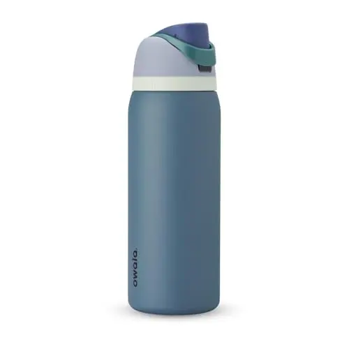 Owala FreeSip insulated stainless steel water bottle in denim color