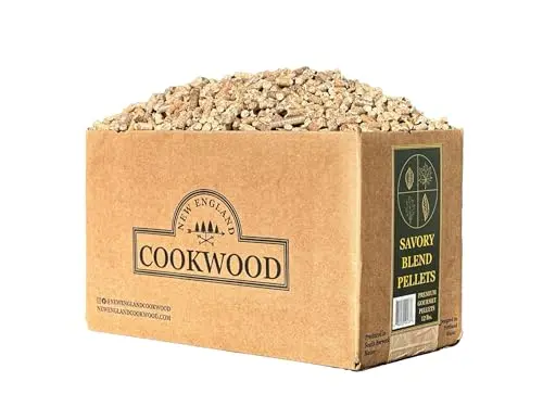 Gourmet BBQ Savory Hardwood Blend Pellets in a recyclable box