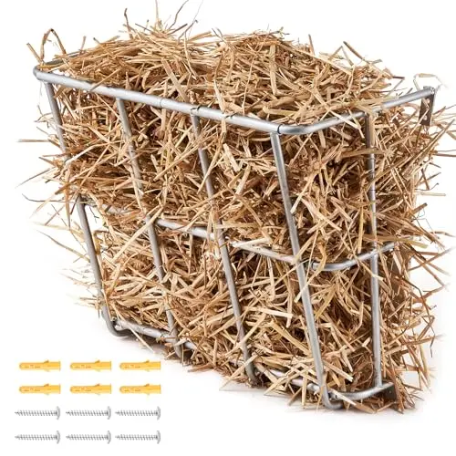 VEVOR silver wall-mounted hay rack for goats and sheep