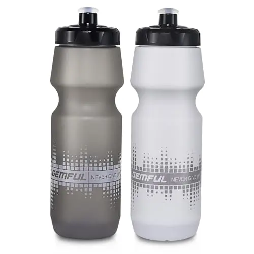 GEMFUL 2-Pack 24oz Bike Water Bottles for Mountain Biking