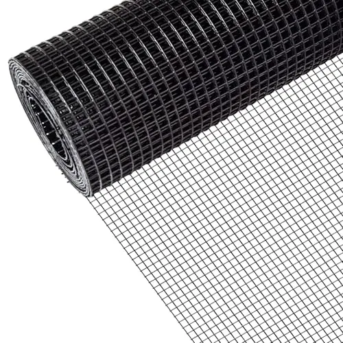 Black vinyl-coated 1/4 inch hardware cloth roll for rabbit cages