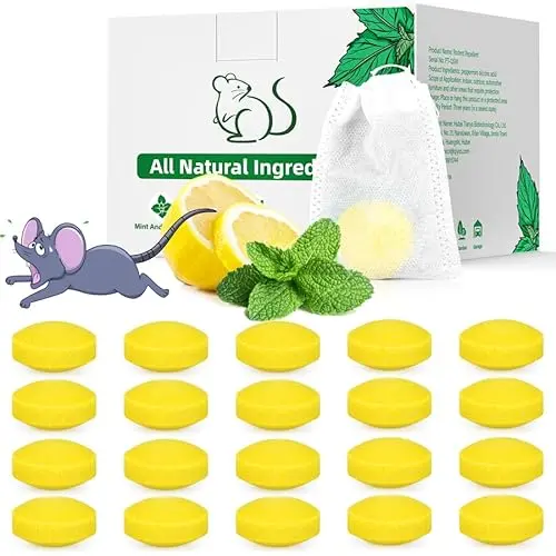 ROTIAH yellow peppermint oil rodent repellent balls in mesh bags
